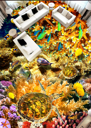 3D Dazzling Seabed Floor Mural Wallpaper AJ Wallpaper 2