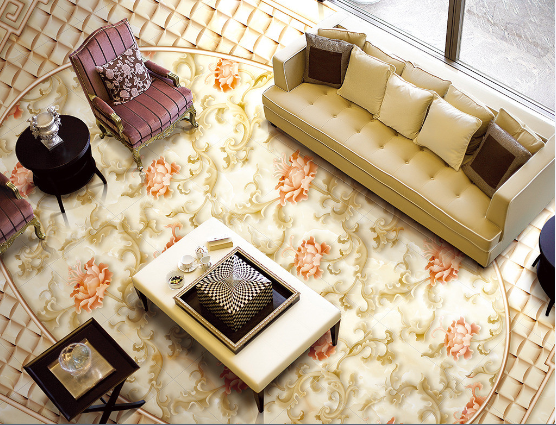 3D Circle Of Flowers 098 Floor Mural Wallpaper AJ Wallpaper 2