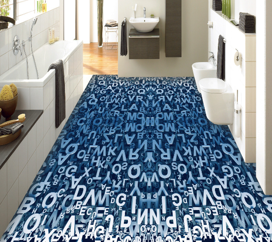 3D Letters Floor Mural Wallpaper AJ Wallpaper 2