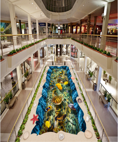 3D Hole Bottom Lake Floor Mural Wallpaper AJ Wallpaper 2