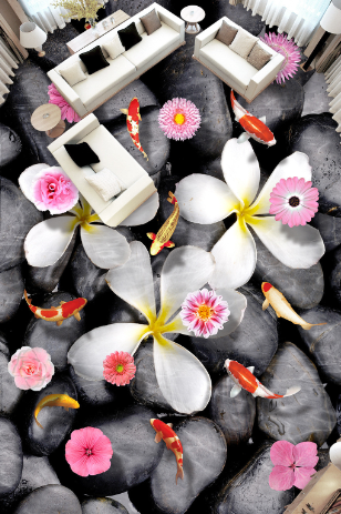 3D Gardenia Flower 091 Floor Mural Wallpaper AJ Wallpaper 2