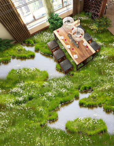 3D Swamps Floor Mural Wallpaper AJ Wallpaper 2