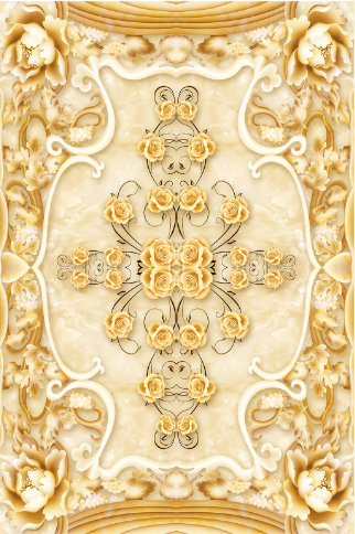 3D Peony And Rose Floor Mural Wallpaper AJ Wallpaper 2
