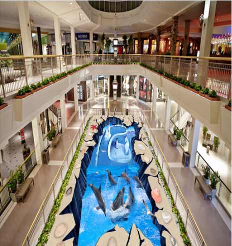 3D Sea Dolphin 272 Floor Mural Wallpaper Murals Rug & Mat Print Epoxy waterproof bath floor