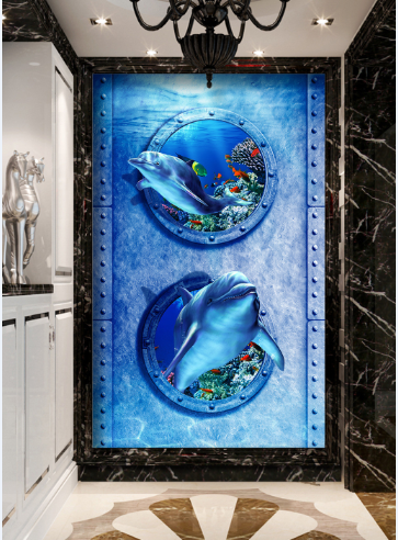 3D Ocean Door Floor Mural Wallpaper AJ Wallpaper 2