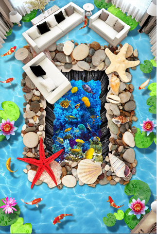 3D Sea Cave 083 Floor Mural Wallpaper AJ Wallpaper 2