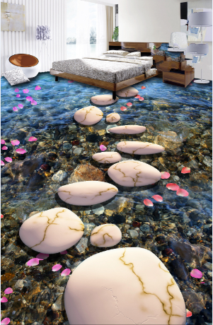 3D Stones Road Floor Mural Wallpaper AJ Wallpaper 2