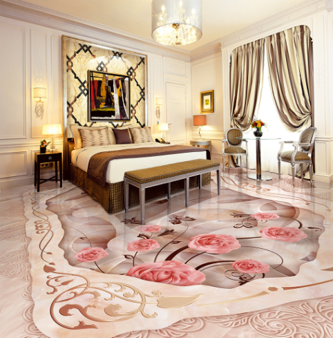 3D Hollow-Out Pattern Floor Mural Wallpaper AJ Wallpaper 2