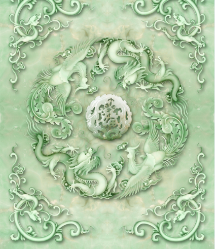 3D Jade Carving Floor Mural Wallpaper AJ Wallpaper 2