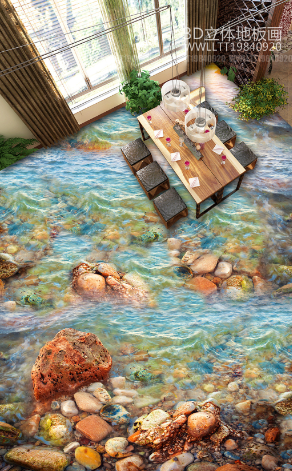 3D Beach Stones Floor Mural Wallpaper AJ Wallpaper 2