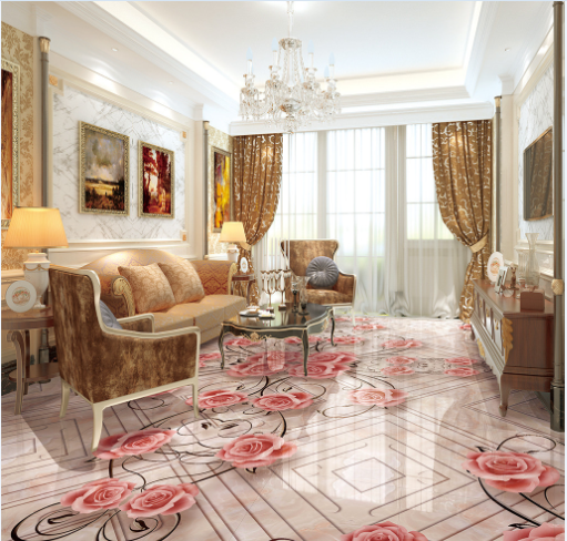 3D Blooming Rose 247 Floor Mural Wallpaper Murals Rug & Mat Print Epoxy waterproof bath floor