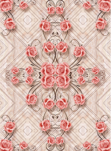 3D Rose Blossoms Floor Mural Wallpaper AJ Wallpaper 2