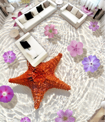 3D Starfish Flowers 244 Floor Mural Wallpaper Murals Rug & Mat Print Epoxy waterproof bath floor