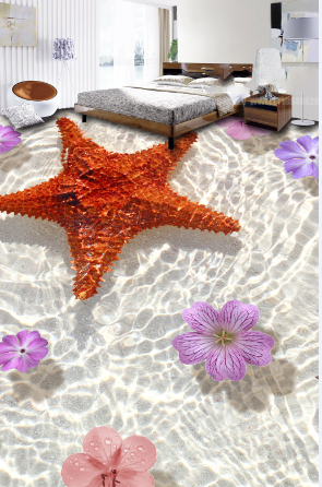 3D Starfish Floor Mural Wallpaper AJ Wallpaper 2