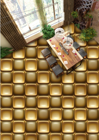 3D Square Brown 054 Floor Mural Wallpaper AJ Wallpaper 2