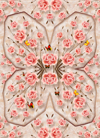 3D Butterfly Flower Floor Mural Wallpaper AJ Wallpaper 2