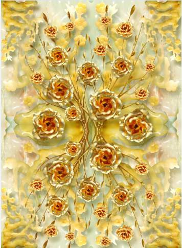 3D Metal Floral Floor Mural Wallpaper AJ Wallpaper 2