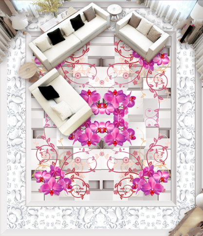 3D Deep Pink Flowers 237 Floor Mural Wallpaper Murals Rug & Mat Print Epoxy waterproof bath floor