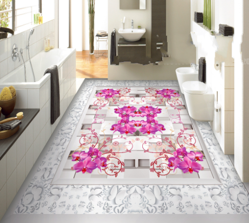 3D Elegant Flower Rattan Floor Mural Wallpaper AJ Wallpaper 2