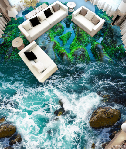 3D Green Hills And Green Waters 235 Floor Mural Wallpaper Murals Rug & Mat Print Epoxy waterproof bath floor