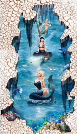 3D Elegant Mermaids Floor Mural Wallpaper AJ Wallpaper 2
