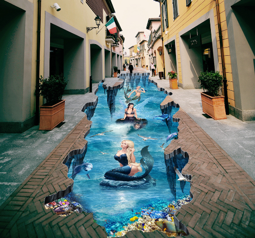 3D Mysterious Mermaid 0233 Floor Mural Wallpaper Murals Rug & Mat Print Epoxy waterproof bath floor