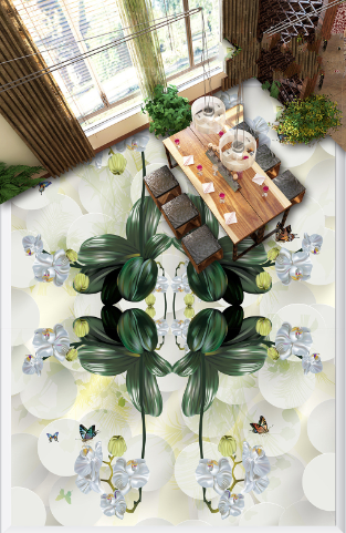 3D Butterfly Flowers 232 Floor Mural Wallpaper Murals Rug & Mat Print Epoxy waterproof bath floor