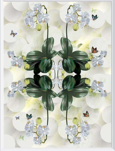 3D Elegant Orchid Floor Mural Wallpaper AJ Wallpaper 2
