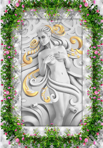 3D Beauty Statue Floor Mural Wallpaper AJ Wallpaper 2