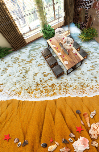 3D Amazing Beach Floor Mural Wallpaper AJ Wallpaper 2
