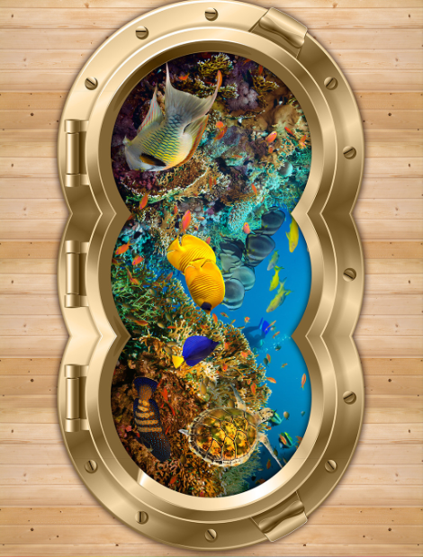 3D Window Of Ocean Floor Mural Wallpaper AJ Wallpaper 2