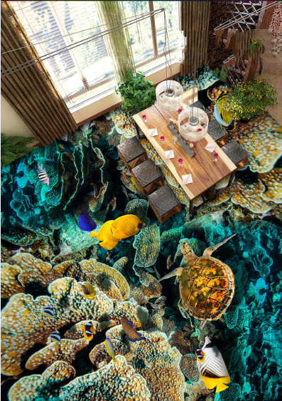3D Ocean Creatures Floor Mural Wallpaper AJ Wallpaper 2