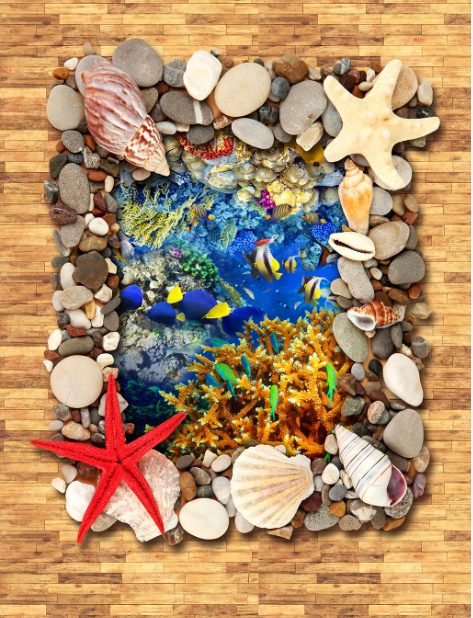 3D Sea Treasures Floor Mural Wallpaper AJ Wallpaper 2