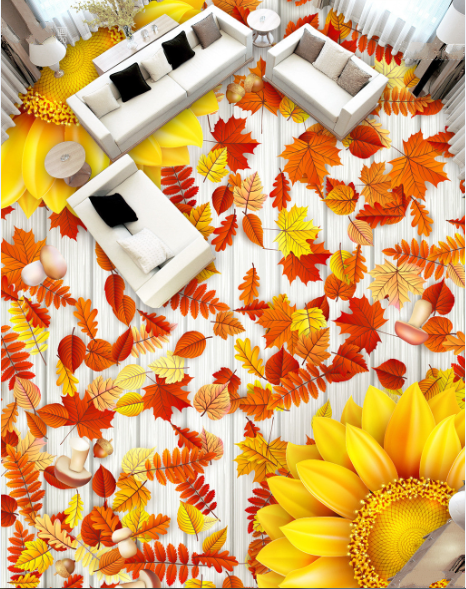 3D Sunflower 022 Floor Mural Wallpaper AJ Wallpaper 2