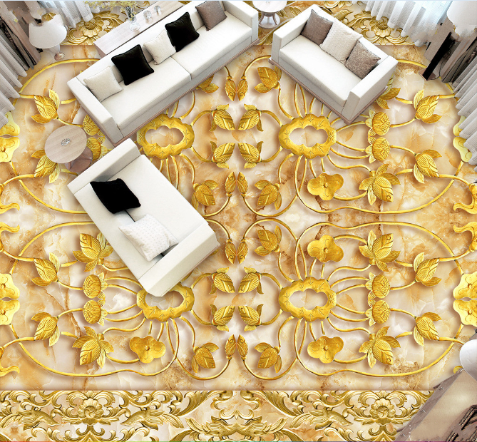 3D Gold Tablets 013 Floor Mural Wallpaper AJ Wallpaper 2