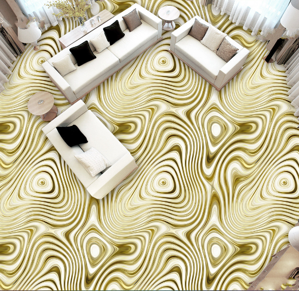 3D Cyan Bend 195 Floor Mural Self-Adhesive Sticker Bathroom Non-slip Waterproof Flooring Murals