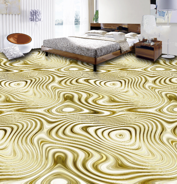 3D Cyan Bend 195 Floor Mural Self-Adhesive Sticker Bathroom Non-slip Waterproof Flooring Murals