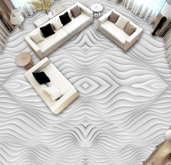 3D Wave Line 007 Floor Mural Wallpaper AJ Wallpaper 2
