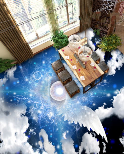 3D Thunder Bubble 191 Floor Mural Self-Adhesive Sticker Bathroom Non-slip Waterproof Flooring Murals