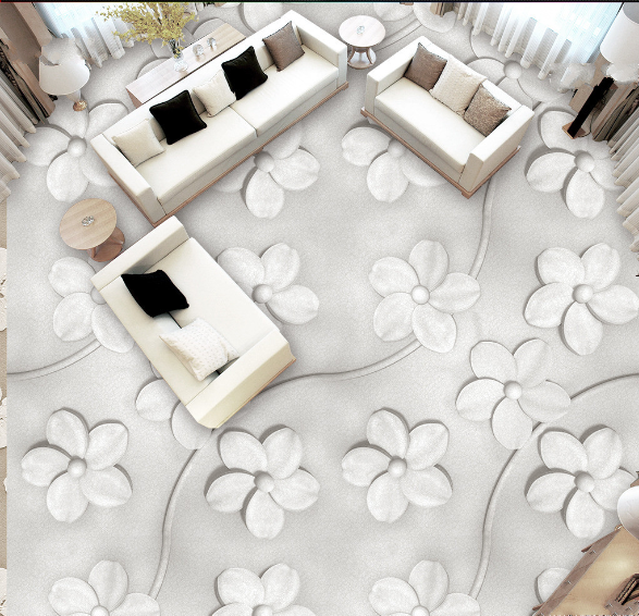 3D Floral Floor Mural Wallpaper AJ Wallpaper 2