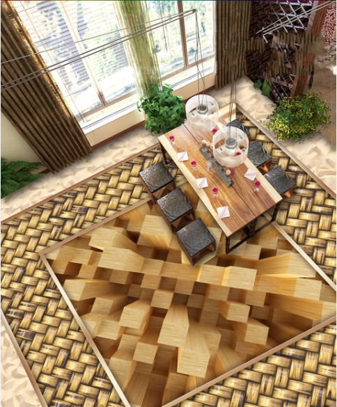 3D Weave Interlaced 186 Floor Mural Self-Adhesive Sticker Bathroom Non-slip Waterproof Flooring Murals