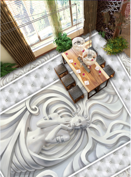 3D Elegant Statue Floor Mural Wallpaper AJ Wallpaper 2