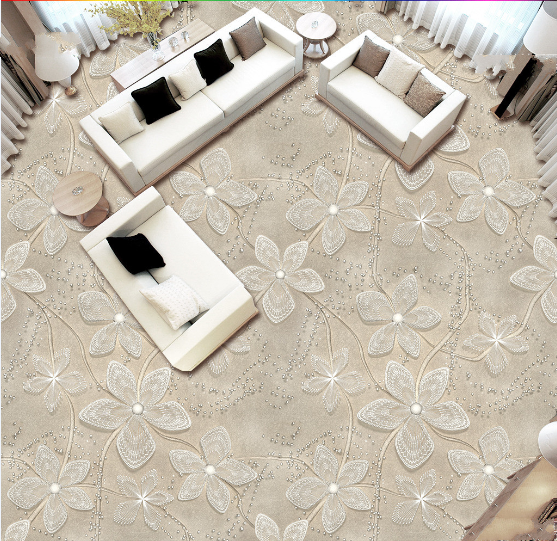 3D Lace Flower Floor Mural Wallpaper AJ Wallpaper 2