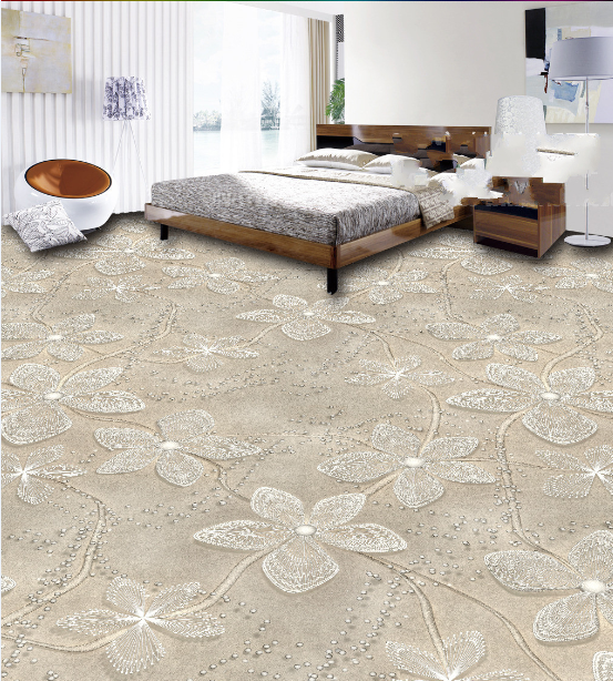 3D Lace Flower Floor Mural Wallpaper AJ Wallpaper 2