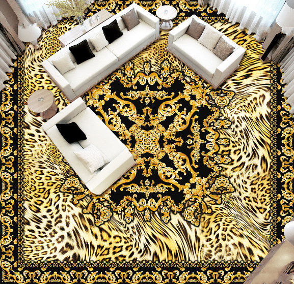 3D Leopard Pattern 503 Floor Mural Wallpaper Murals Rug & Mat Print Epoxy waterproof bath floor