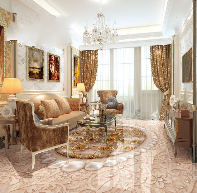 3D Exquisite Pattern Floor Mural Wallpaper AJ Wallpaper 2