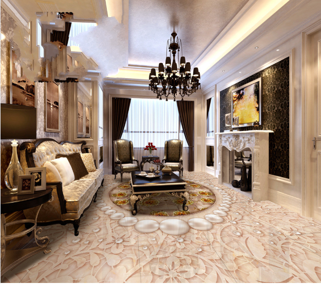 3D Pearl Pattern 496 Floor Mural Wallpaper Murals Rug & Mat Print Epoxy waterproof bath floor