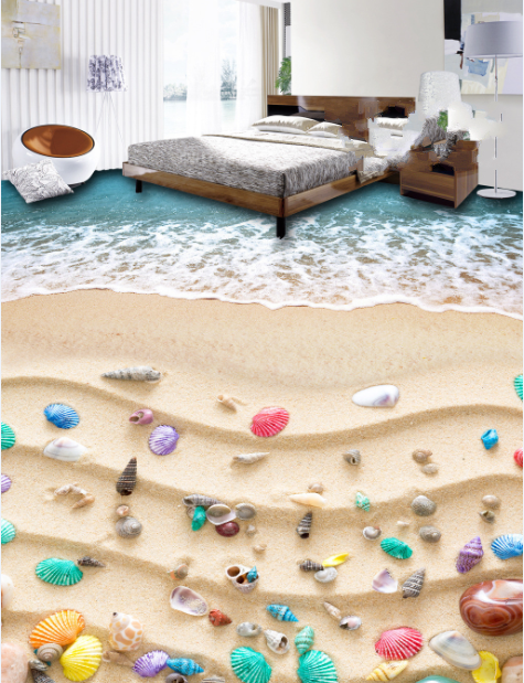 3D Beach Shells 489 Floor Mural Wallpaper Murals Rug & Mat Print Epoxy waterproof bath floor