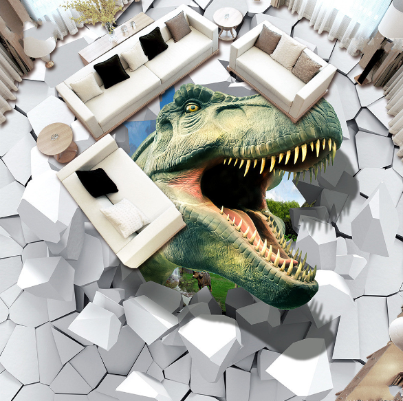 3D Big Dinosaur Floor Mural Wallpaper AJ Wallpaper 2