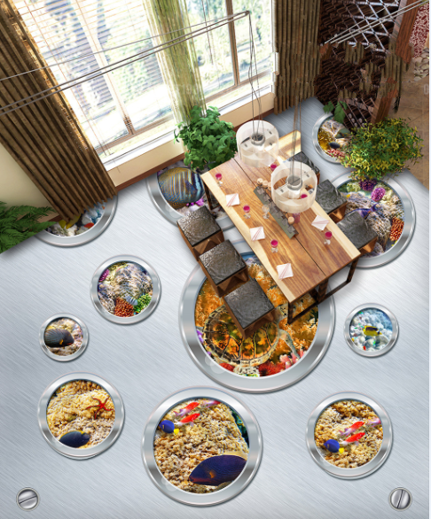 3D Circular Seabed 484 Floor Mural Wallpaper Murals Rug & Mat Print Epoxy waterproof bath floor